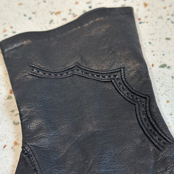 Vintage Carson Pirie Scott & Co. Italian Black Leather Gloves Size 7 - Picture 6 of 15
